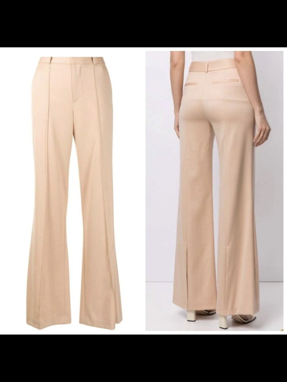 ALICE + OLIVIA PAULA HIGH WAIST PANT WITH BACK SLIT SIZE 12 NWT $330